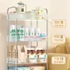 Carrito de almacenamiento pequeño de acrílico transparente personalizado para snacks, estante móvil de varios niveles para almacenamiento de cosméticos de pie en el dormitorio