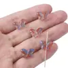 Vidro Cor Transparente Borboleta Feito à Mão Estilo Antigo Passo Sacudir Cabeça Acessórios de Cabelo Feito à Mão DIY Grampo de Cabelo Materiais Acessórios