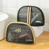 Nueva Bolsa de Lavado de Maquillaje Malla Transparente Bolso de Mano Bolsa de Almacenamiento Portátil para Mujer Gran Capacidad Estilo Coreano Bolsa Semi-redonda