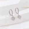 Pendientes de diamantes de alta calidad con luz de girasol transfronterizos, de lujo, de moda, con temperamento, nicho, sencillos y personalizados, para mujer, al por mayor