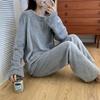 Estilo Outono e Inverno Cidade do Crescente Urso Pêssego Conjunto de Calças Quentes Pijama de Lã de Coral Roupa de Casa Feminina com Lã Adicionada em Estilo Jovem