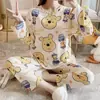 Pijama para Mujer Primavera y Otoño Estilo Coreano 2025 Manga Larga Lindo Traje de Dibujos Animados de Estudiante Suelto Traje de Ropa para el Hogar Otoño e Invierno