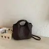 Bolsa Cubo Tejida a Mano con Patrón Nuevo Estilo Verano Shuai Mijia, Bolso Cruzado de Nicho Estilo Francés para Mujer