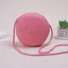 Directamente del fabricante: Monedero de Playa para Niños, Bolso Redondo Tejido de Paja, Bolso Pequeño Plano Cruzado al Hombro de Cuerda de Algodón