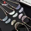 Collar de Cadena Curva con Piedra Ojo de Gato Iridiscente Natural, Sonrisa, para Clavícula de Mujer, Cuerda Trenzada Hecha a Mano, Collar de Diseño de Alta Gama al por Mayor