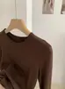 KEKEZOON Camiseta Modal Manga Longa Estilo Coreano Outono Slim Fit Camada Interna Camada Base Elástica Top Macio 8911