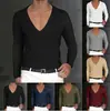 Serie de Ropa de Verano para Hombre Europea y Americana Transfronteriza 2024 AliExpress Amazon Estación Independiente Nueva Camiseta Lisa de Cuello en V