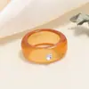 Anillo de color gelatina de diamante retro estilo Hong Kong, estilo japonés y coreano, diseño de personalidad de moda nicho, anillo de resina