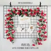 Enredaderas de Rosas Artificiales, Flores Falsas, Enredaderas Decorativas para Tubos de Aire Acondicionado de Sala de Estar, Decoración de Sistema de Calefacción, Enredaderas de Flores Artificiales de Seda de Plástico