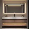 Estilo crema doble lavabo de lujo ligero combinación de mueble de baño de placa de roca lavabo integrado sin costuras para baño mueble de lavabo