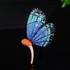 Broche de mariposa de moda 2024, elegante, retro, con temperamento, imitación de cristal, ramillete de mariposa, broche delicado de alta gama para mujer.