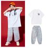 Terno de hip-hop Terno de moda masculina Hip-Hop infantil Frito Rua hiphop Roupas infantis Verão Loose Girl's Catwalk Terno de desempenho