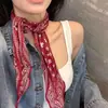 Lenço de Seda Versátil Estilo Hong Kong Retrô, Lenço Fashion em Formato de Diamante, Acessório de Alta Qualidade e Elegante, Lenço de Pescoço Fino, Multiuso