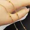 Corrente de Aço Inoxidável Aço Titânio Que Não Desbota Eletrodepositada em Forno 18K Corrente de Ouro Real Fabricação Pulseira Colar Acessórios DIY