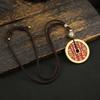 Colgante de collar con colgante de moneda de bronce con forma de fantasma de montaña, con hebilla de seguridad para bolso, colgante vintage con forma de pez que cae aceite y dragón saltando en la puerta.