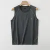Camiseta de cuello redondo con estampado a bloques de color transfronterizo, corte ajustado, secado rápido, transpirable, chaleco sin mangas para deportes de ciclismo para hombre