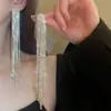 Pendientes de Borla con Flor de Zircón de Aguja de Plata Transfronterizos, Pendientes de Moda y Elegantes, Pendientes de Lujo Ligero y de Gama Alta, Diseño de Nicho