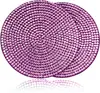 Pegatina de Diamante de Color Redonda de 6.8cm Adhesivo Trasero de Perforación Caliente Pegatina de Tela con Figura Caliente Posavasos DIY Estuche de Cosméticos Taladro Flash Adhesión Directa