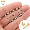 Titanio G23 Circonita Rosca Interna Corona de Oliva Ojo de Caballo Uña de Hueso de Oreja Uña de Labio Perforación de Cartílago Humano Joyería
