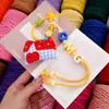 Corda de Poliéster-Algodão Monocromática 4mm Corda Trançada Artesanato DIY para Joias Pingente de Corda de Algodão Artesanato de Tecelagem Chaveiro 48 Cores