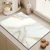 Tapete Drenante Simple de Mármol al por Mayor Tapete Absorbente de Agua Antideslizante de Tierra de Diatomeas para Encimera Tapete para Mesa de Comedor Tapete para Fregadero de Cocina
