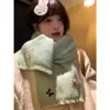 Bufanda de Punto Versátil a Rayas y Bloques de Color para Mujer, Estilo Coreano Otoño e Invierno, Engrosada para Calidez y Protección contra el Frío, Calentador de Cuello para Estudiantes