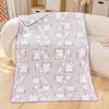 Uau Manta de Flanela com Estampa de Desenho Animado Fofo Cobertor de Ar Condicionado para Almoço Cobertor de Dormir Infantil Colcha de Ar Condicionado Xale para Adulto