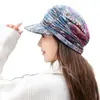 Gorra Versátil de Pico de Pato para Otoño e Invierno Felpa Floral Cálida para Mujeres de Mediana Edad y Mayores Ala Suave Estilo Étnico Exportación