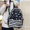Mochila Retro Estrela e Listras Americana para Alunos do Ensino Fundamental II e Ensino Médio, Mochila Casual Versátil Leve para o Campus Feminino