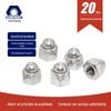 Porca de tampão de travamento automático de nylon de aço inoxidável 304 com tampão de parafuso de travamento de nylon azul do tampão de parafuso DIN986