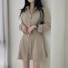 Vestido de Moda Estilo Coreano 2026 Primavera Temprana, Nuevo, con Cinturón de Corbata, Adelgazante, Estilo Camisa, para Mujer, Versátil