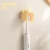 Nuevo y divertido soporte para cepillos de dientes con tapa, estante a prueba de polvo para cepillos de dientes eléctricos, montado en la pared sin taladro