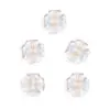 Cuentas Perforadas de Cuatro Hojas Glaseadas de 10 mm Color Transparente Cuentas Chapadas en Color Flor de Cerezo Material para Accesorios de Joyería de Collares Pulseras DIY