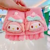 Guantes Calientes de Pollo de Dibujos Animados para Bebé Otoño e Invierno A prueba de Frío Engrosados Lindos para Niños y Niñas de Cinco Dedos Medio Dedo Tapa Abatible