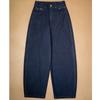 Novos Jeans Casuais de Sarja com Elasticidade em Quatro Direções para Mulheres com Bordado Lateral Costurado, Cintura Elástica, Calças Soltas em Foice, Calças Longas