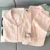 Directo de Fábrica/Buena Calidad Conjunto de Pijama Cardigan de Algodón Nube con Solapa para Mujer Primavera/Otoño Manga Larga Pantalón Largo Conjunto para el Hogar