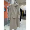 Abrigo Largo de Lana 2026 para Otoño e Invierno, Abrigo de Lana Doble Cara, Chaqueta Doble Cara con Cuello de Traje, Cálido para Mujer