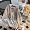 Suéter com Capuz Feminino Outono e Inverno Estilo Coreano Solto Novo Estilo 2024 Estilo Preguiçoso Espessado Cordão Tricotado Suéter Top