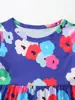Vestido de Manga Corta para Niña Estilo Europeo y Americano 26 Nuevo de Verano Vestido de Princesa para Niños Moda Estampado Cuello Redondo Vestido para Niños Venta al por Mayor
