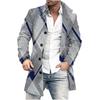 Comercio Exterior Otoño e Invierno Nuevo Abrigo de Lana Estampado Retro de Cuello Alto para Hombre Abrigo Casual para Hombre