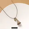 Collar Trenzado de Cuerda con Perlas de Piedra Natural para Mujer, Cadena para Clavícula de Piedra Ojo de Tigre Estilo Chino Nuevo Vintage, Accesorio Largo Colgante para el Cuello con Manchas