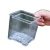Maceta de cultivo cuadrada transparente de acrílico, hidropónica, transpirable, tipo vidrio falso, engrosada, alta transparencia, alto aspecto, para orquídeas