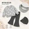 Conjunto Casuais de Moletom e Calça para Primavera e Outono 2026 Novo Estilo Meninas Bebê Estilo Coreano Doce Calça Micro Flare Versátil Estiloso