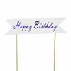 Decoración de pastel de hornear fiesta banner bronceado tarjeta felizcumpleaños mesa de postres de cumpleaños bandera de adorno