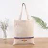 Bolsa de Lona Portátil Bolsa de Lona Pronta Bolsa de Lona Colorida Criativa Impressão em Branco para Publicidade Sacola de Algodão para Compras Pode Ser Impressa com Logo