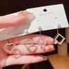 Brincos quadrados vazados com diamantes e pérolas, estilo retrô de alta qualidade coreano, nova atmosfera da moda, brincos simples