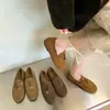Mocasines retro versátiles estilo británico para mujer, nuevo modelo 2026 Laude, zapatos de vestir bajos que aumentan la altura, marrones