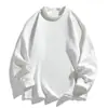 Sudadera de cuello redondo de color liso, holgada, de manga larga, para hombre, para primavera y otoño, top casual versátil y moderno, favorecedor y elegante