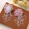 Estilo Coreano Primavera e Verão Organza Franja Contas Borda Queimada Malha Flor DIY Brincos Brincos Acessórios de Cabelo Broche de Corsage Acessórios