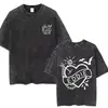 Camiseta Lavada Retro Eddie Munson Camiseta de Monstruo Demogorgon Caníbal Camiseta Oversize para Hombre